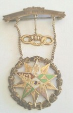 Vintage Antique 14K Enamel Odd Fellows Medal Brooch Pin Jewel Lodge #659 picture