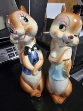 Vintage Norcrest Japan Chipmunk 6 1/2 inch Salt/ Pepper Shakers #598-#599 picture