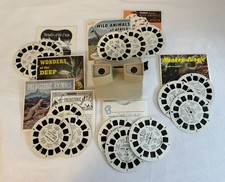 Vintage Sawyer’s View-Master Viewer 5 Reel Sets Animals Dinosaurs Monkey Jungle picture