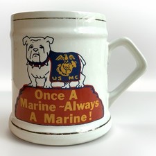 Vintage USMC Once a Marine Always a Marine 10oz. Coffee Mug Cup - made in Japan picture