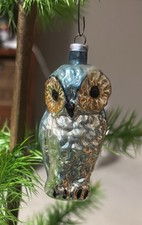 Vintage Glass Owl Christmas Ornament Austria 3.25”  picture