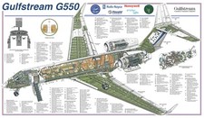 Gulfstream G550 cutaway Poster  24IN X 36IN picture