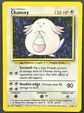 Pokemon Chansey Holo Card Base Set Unlimited 003/102 Heavily Played picture