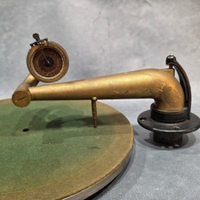 Vintage Victor Victrola Phonograph Parts Exhibition Reproducer Tone Arm Wood Cup picture