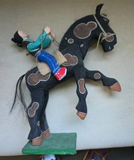 NATIVE AMERICAN NAVAJO FOLK ART COWBOY RIDING A HORSE BY DELBERT BUCK  13