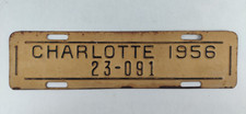 Vintage 1956 Charlotte North Carolina License Plate City Topper picture
