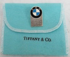 VINTAGE TIFFANY & CO STERLING SILVER BMW MOTOR CO. LAPEL PIN IN POUCH picture
