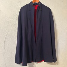 Vtg Blue Wool Nurse Nursing Cape Cloak WWII 1940’s Era Red Lining SPH Hospital picture