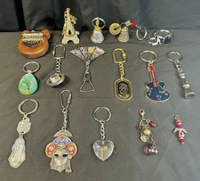 Lot of 16 Keychains Charms Vintage Travel Souvenir Novelty Gold Tone Silver Tone picture