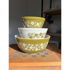 Vintage Pyrex Spring Blossom Crazy Daisy 401 402 403 Bowl Set picture