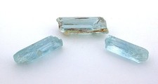 8 Gram Three Nigerian Aquamarine Crystal Gem Stone Gemstone Facet Rough ES1569  picture