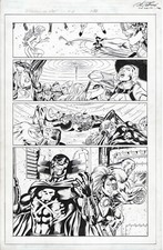 Heroes For Hire #6 p22 Original Comic Art 2007 Al Rio BLACK CAT + 7 Characters picture