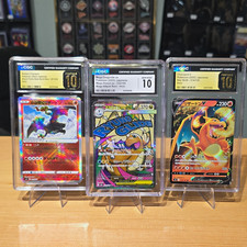 Pokémon CGC Graded 3 Card Lot Japanese Holo Charizard V + Radiant + Dragonite picture