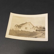 VTG Black & White Snapshot Photo Large White Western House With Woman In Front picture