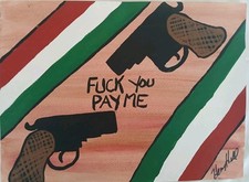 Original Henry Hill Cosa Nostra Goodfellas Painting F.U Pay Me Italian Colors picture