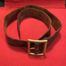 Vintage 1927 US Army Leather Garrison Belt Jefferson Depot HEK Stamp Fits 30-32 picture
