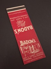 Vintage California Matchbook “Badon's