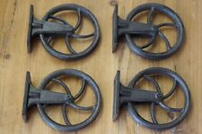 4 Rustic Cast Iron Pulleys Wall Mounted Ceiling Light Wheel Farmhouse Industrial picture