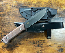 Pre-Owned BUCK 104 Compadre Camp Knife 5160 Steel Brown Micarta Handle picture