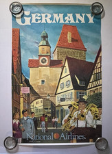 GERMANY~ NATIONAL AIRLINES PROMO POSTER~ APPROX. 27X41