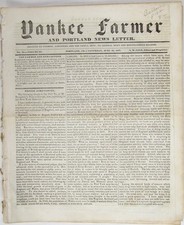 Antique 1844 Yankee Farmer Portland Maine Newspaper picture