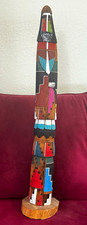 Hand Painted Wood Kachina Figurine Sculpture Signed Multicolor Native American picture