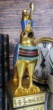 Ebros Egyptian God Horus Falcon Bird On Hieroglyphic Pedestal Statue 8.75