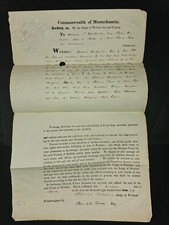 1840 Boston Probate Doc Emma Winchester Estate Judge Phillips Trustees Signed picture