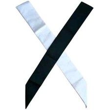 Masonic 17th Degree Scottish Rite Sash 2 Piece White Black Freemason Regalia picture