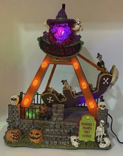 FG Square Lemax Hell's Sea Pendulum Pirate Ship Halloween Village Carnival Ride picture