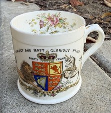 Antique Foley China Queen Victoria Diamond Jubilee Mug England picture