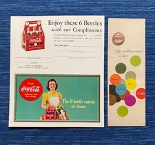 Vintage 1950s Coca Cola Free 6 Pack Carton Card Coupon Unused Coke Booklet picture