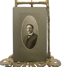 Vintage Wandlyn Quebec Man Portrait Cabinet Card Photo 4x6 B&W Gelatin Original picture