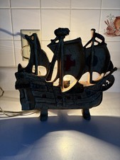 Antique Cast Iron Spanish Galleon Ship Lamp 1930’s. Works picture