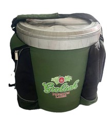 Vintage Grolsch Beer Cooler Round Hinged Lid Heavy Duty w/ Zip Pockets Promo 14” picture