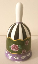 MacKenzie Childs Hand Bell 1997 Vintage Hand-Painted 6 inches picture