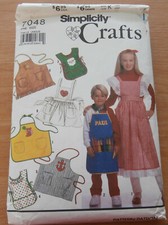 Simplicity Crafts Sewing Pattern Cute Childrens Aprons Nice Cute Designs Easy  picture