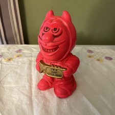 RARE 1972 Vintage Ceramic Coin Bank Paula Devil Bank Horny Little Devil Japan 7” picture