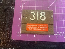 Vtg UT University Of Tennessee South Carrick Hall Door Plate picture