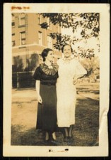 Vintage 1930s Two Women Dressed Up Outdoors Photograph picture