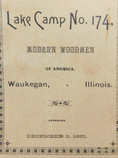 Modern Woodman of America 1895 Waukegan IL Lake Camp 174 By-Laws  Rules Of Order picture