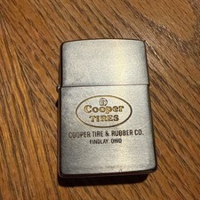 Vintage 1963 Polished Chrome Zippo Lighter Cooper Tires Advertising Findlay Ohio picture