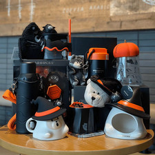 Starbucks Halloween Ghost Bear Black Cat Tumbler Candy jar Holiday Drink Cup picture