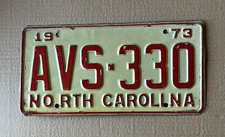 1973 North Carolina NC License Plate AVS-330  picture