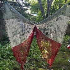 OOAK Handmade Antique Cut Cloth Banner Red White Blue Patriotic Bunting Folk Art picture