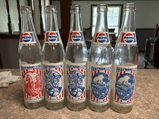 Lot Of 5 Ohio Bicentennial Pepsi Bottles Vintage 1976 - 3 Different Variations picture