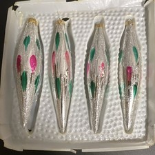 Mercury Glass Holiday Christmas Ornaments, Vintage, 6-Pack picture