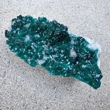 Dioptase with Calcite Mineral Specimen 2.4” 83g Reneville Mine, Kindamba, Congo picture