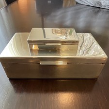 Ralph Lauren Silverplate Wood Interior Lidded Cigar/Trinket Box Rectangle picture
