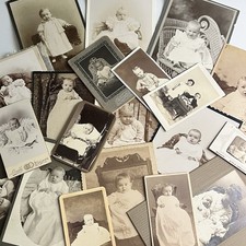 Antique Photograph Cabinet Card & CDV Lot Of 20 Adorable Baby Children Boy Girl picture